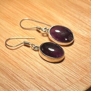 Elegant Purple Oval Earrings